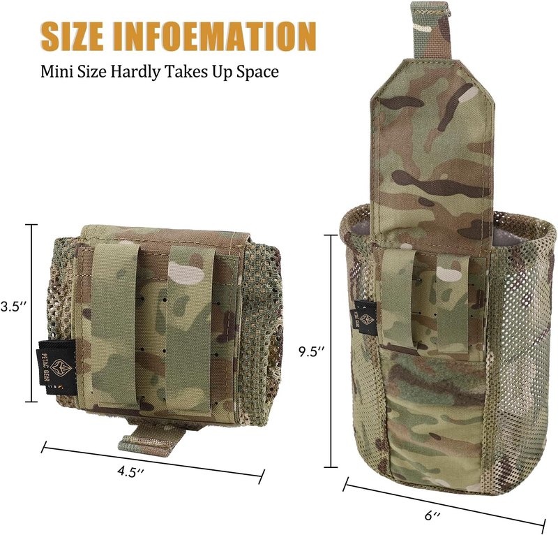 PETAC GEAR Tactical Dump Pouch - Molle Drawstring Mag Storage Bag | Foldable EDC Tool Pack