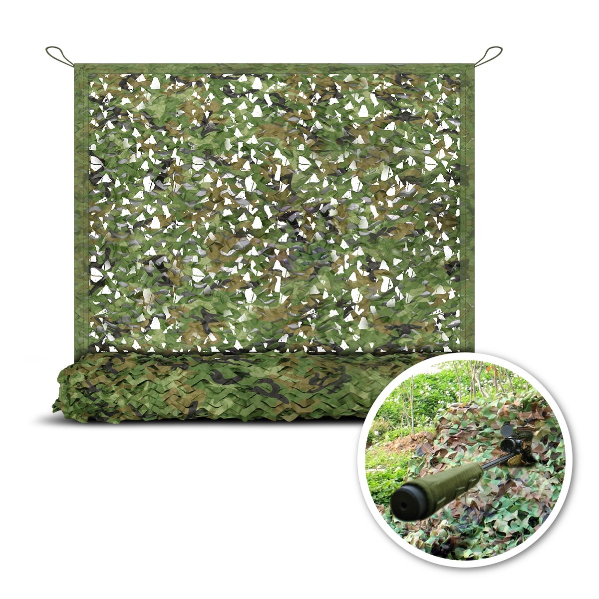 Camo Netting, Camouflage Mesh Netting for Hunting Blinds, Woodland Mesh Perfect Camonetting for Camping Shooting Hunting, Military Theme Party Decoration Sun Shade Outdoor 13x5ft