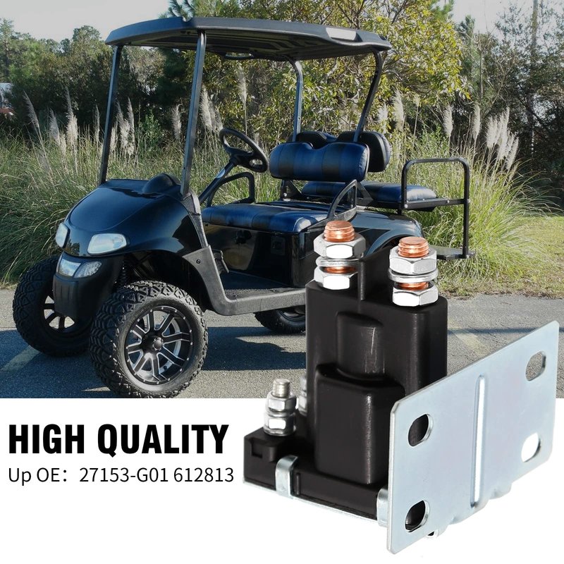 CADUFUELLY 14 V Golf Cart Solenoid 4 Terminal Replacement for EZGO TXT Gas 1994-Up, Replaces 27153-G01 612813