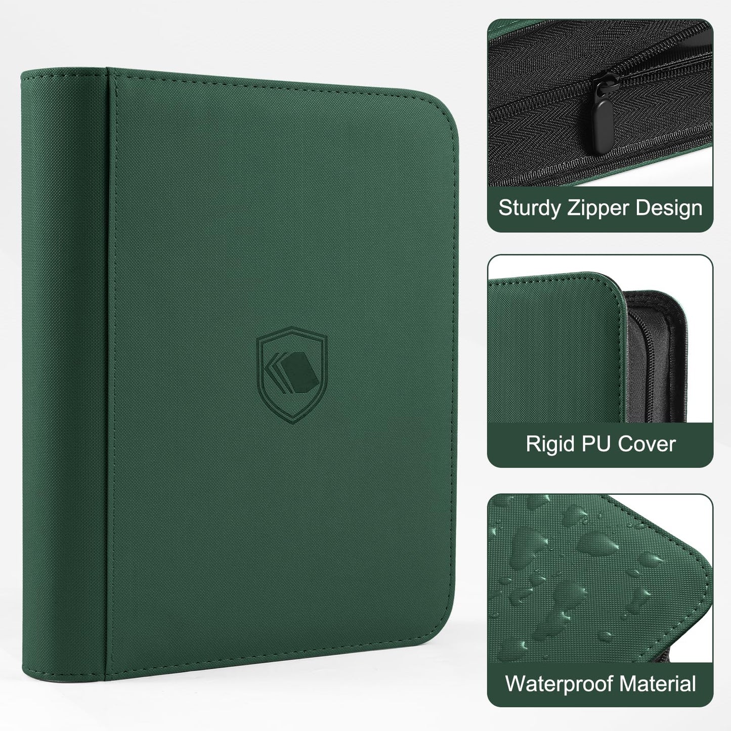 Toploader Binder, Holds 360 Toploaders, 100 Toploaders INCLUDED, 9-Pocket PU Cover Top Loader Binder for 3" x 4" Rigid Toploader, Ringless Double-Sided Toploader Card Binder for TCG, Sport Cards