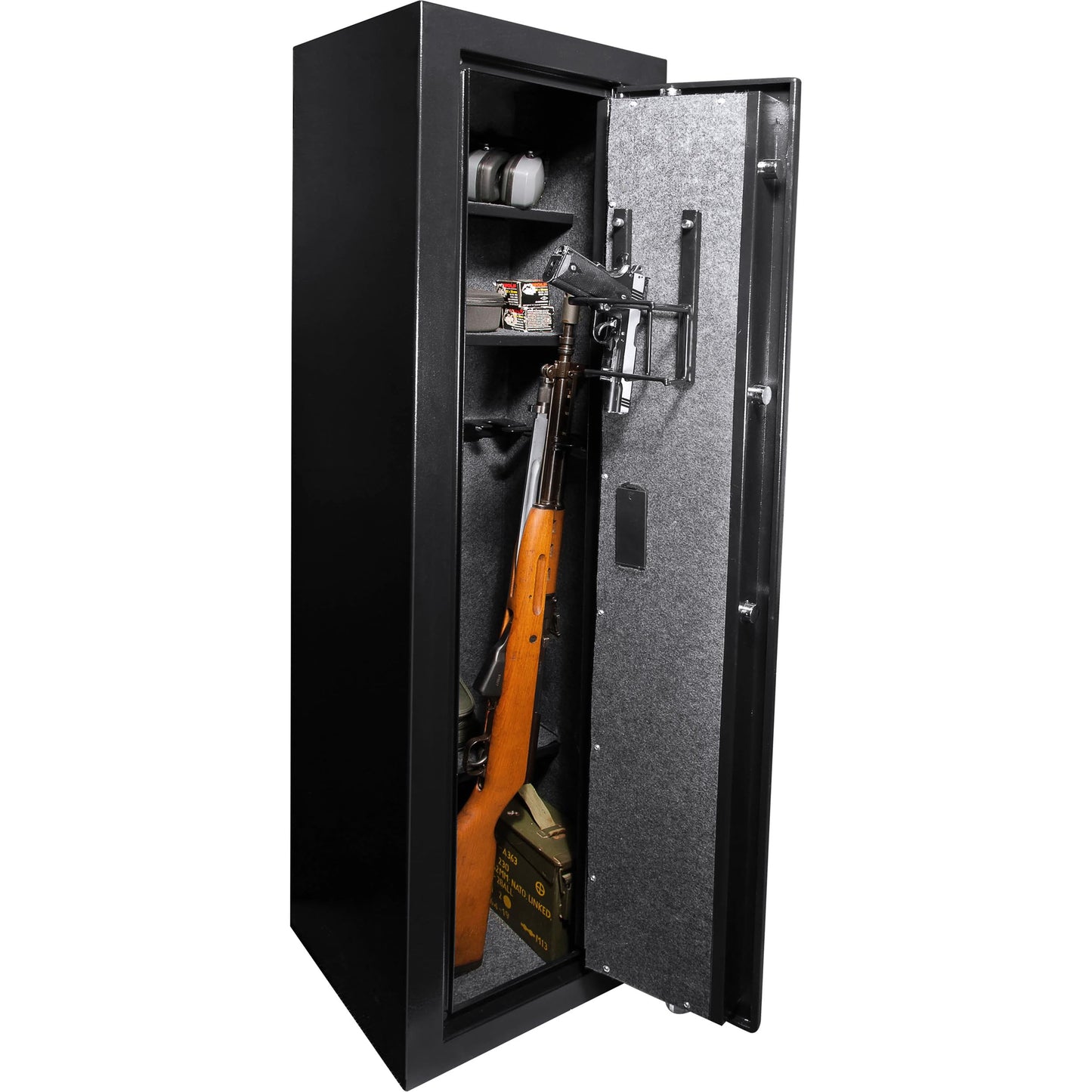 BARSKA Quick and Easy Large Access Biometric Rifles, Firearms and Long Guns Safe for Home, Removable Shelves, Optional Silent Mode, 5.52 Cubic Feet, Up to 10 Rifles without any accessories