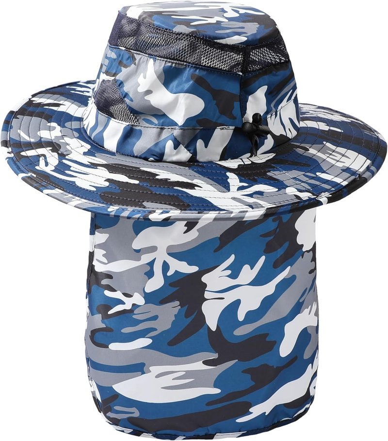 UV 50+ Sun Protection Hat - Wide Brim Bucket Hat for Outdoor Sports | Fishing Hat with Neck Flap