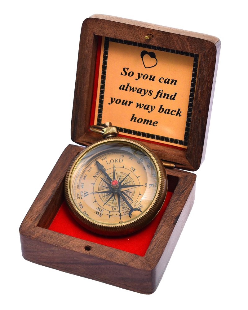 So You Can Always Find Your Way Back Home Engraved Compass - Religious Gifts for Men, Boys' Baptism & Confirmation, Christian & Catholic Personalized Sentimental Graduation Inspirational