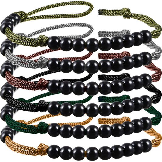 6 Pieces Ranger Pace Beads Military Ranger Cord Counter Beads Ranger Pace Counter for Camping Hiking Outdoor Accessories, 6 Colors, 9 Inches in Length