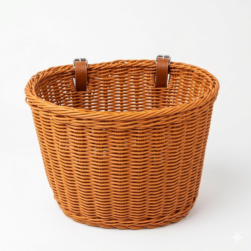 Wicker Bike Basket Front Cargo for Women and Men, Fits Most Bikes, Beach Cruiser, Stationary Bike, Ebike, Road Bikes,Rattan Bike Basket