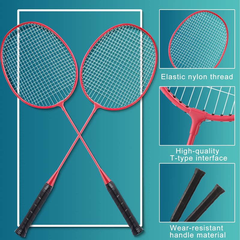 Woanger 10 Pack Badminton Rackets Set with Shuttlecocks Badminton Racquets for Adult and Lightweight Teenagers Shuttlecock Set for Backyard Gym Beach Outdoor Games (Fashion Colors)