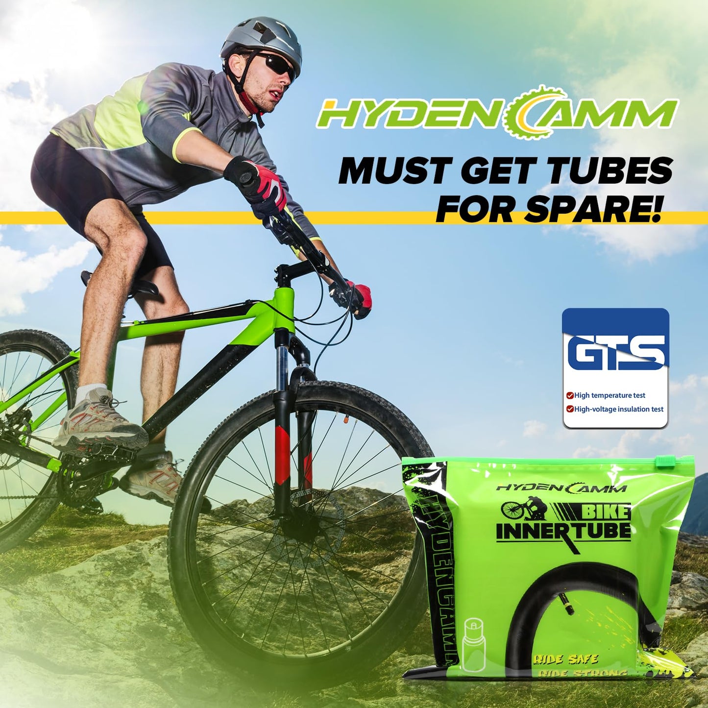 2 Pack 20x2.125/2.40 Bike Tube, 20x2.40 Bike Tube with 35mm AV, Premium Butyl 20x2.35 Tube with 2 Tire Levers, 20x2.125/2.20/2.25/2.30/2.35/2.40 Compatible with MTB, City Bikes by Hydencamm