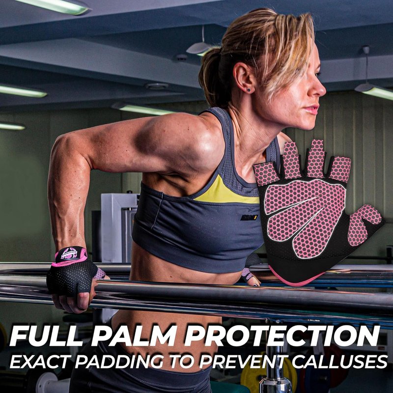 Weight Lifting Gloves - Full Palm Protection for Men & Women | Breathable Workout Gloves for Gym, Fitness, Cycling