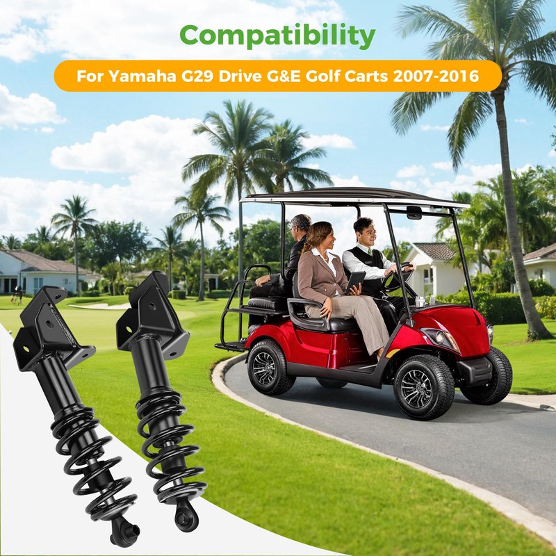 10L0L Front Shocks Absorbers Assembly Kit for Yamaha G29 Drive Gas and Electric Golf Cart 2007-2016, Passenger and Driver Side, Replace OEM JW2-F3390-00 JW2-F3350-00