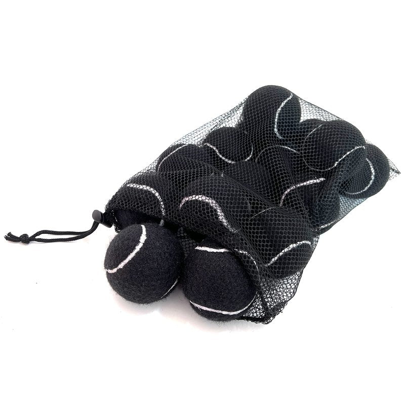HPWFHPLF Tennis Balls, 15 Pack Practice Tennis Ball for Beginners, Training Playing Tennis Balls for Dogs, Come with Mesh Carry Bag (Black)