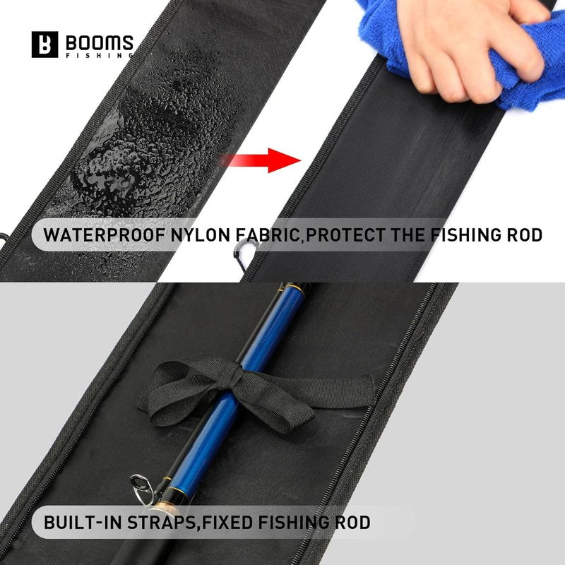 Fishing Rod Case - Portable Folded Fishing Pole Bag with Two-Way Zippers | Fits 2-3 Rods, 5.4ft-6ft