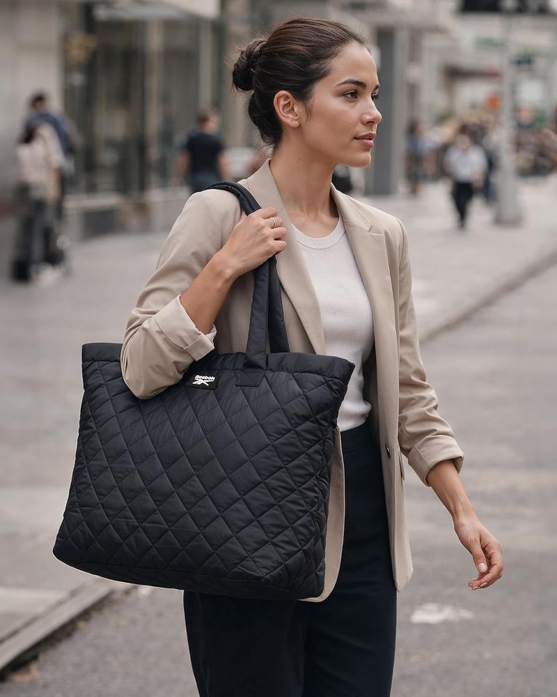 Reebok Women's Quilted Puffer Tote Bag - Lightweight Travel & Work Carry-On | Versatile Everyday Use