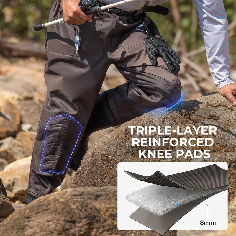 Calamus WaveWalker Waist Waders for Men - 100% Waterproof RipShield Fabric, Slip-Resistant Boots | Comfortable Moisture-Wicking Insoles