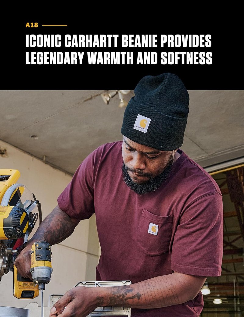Carhartt Men's Knit Cuffed Beanie - Warm Winter Hat for Outdoor Activities | Various Colors Available