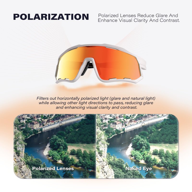 GONTSAM Polarized Cycling Glasses with Photochromic Effect, UV400 Protection, Detachable Sports Sunglasses with Winter Anti-Fog for Men & Women