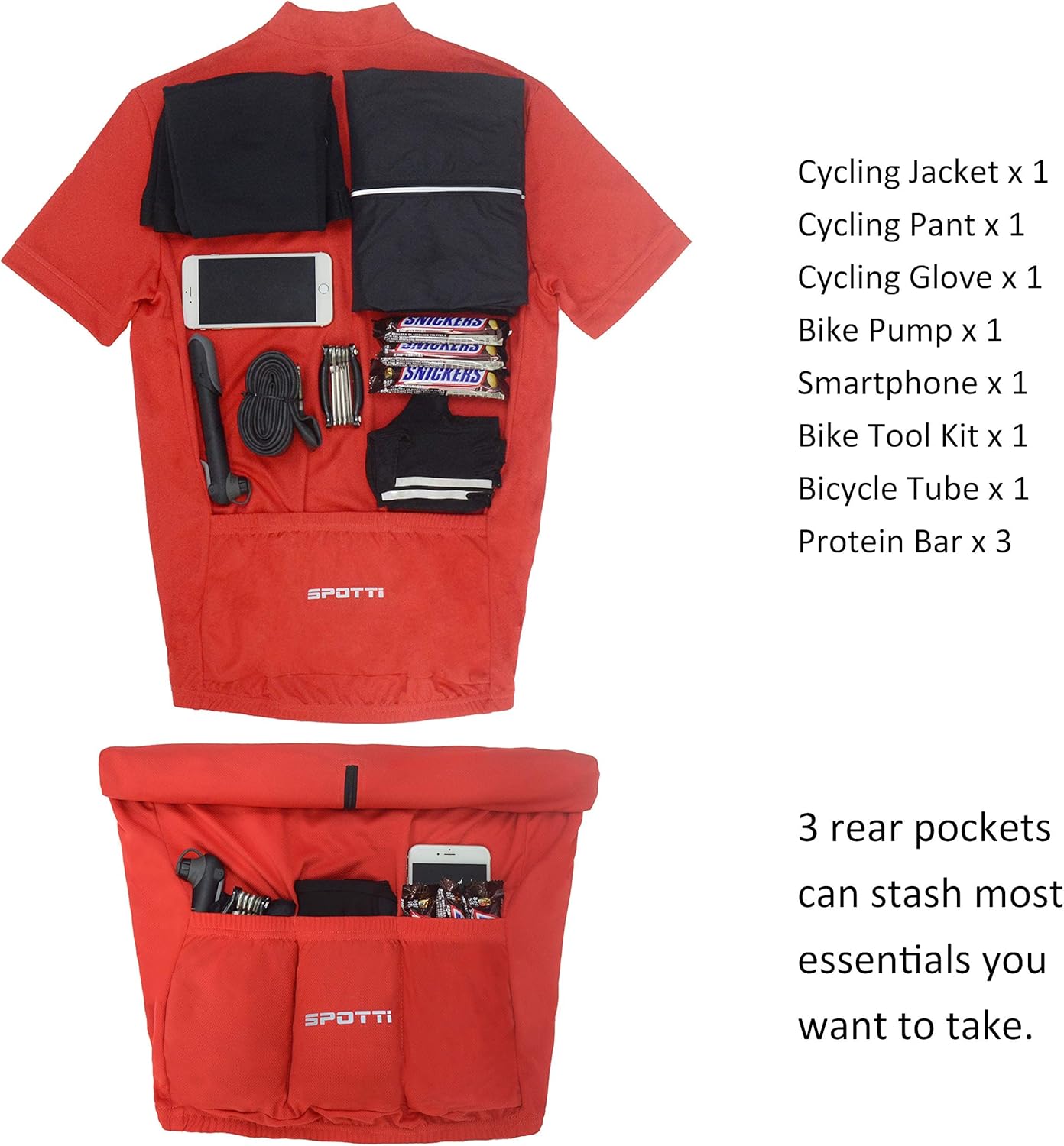 Men's Cycling Bike Jersey - Short Sleeve, Moisture-Wicking, Breathable | 3 Rear Pockets, Quick Dry