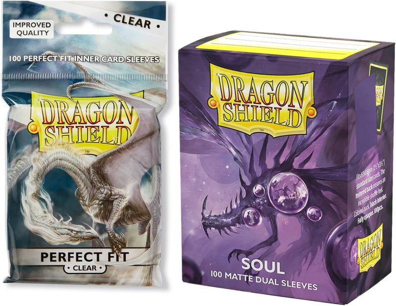 Dragon Shield Perfect Fit Dual Bundle - Smooth & Tough 2X 100 CT TCG Sleeves | Compatible with Pokémon, One Piece & Magic