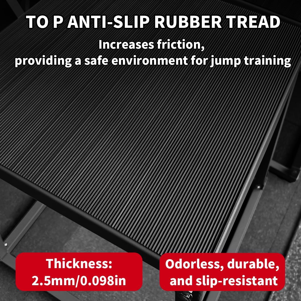 Plyometric Jumping Box - Steel Exercise Step Up Box with Anti-Slip Surface | Home Gym Training Equipment