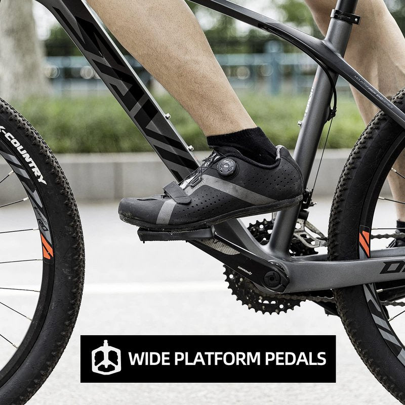 ROCKBROS Mountain Bike Pedals Flat MTB Pedals Nylon Fiber Bicycle Platform Pedals for Road Mountain BMX MTB Bikes Black
