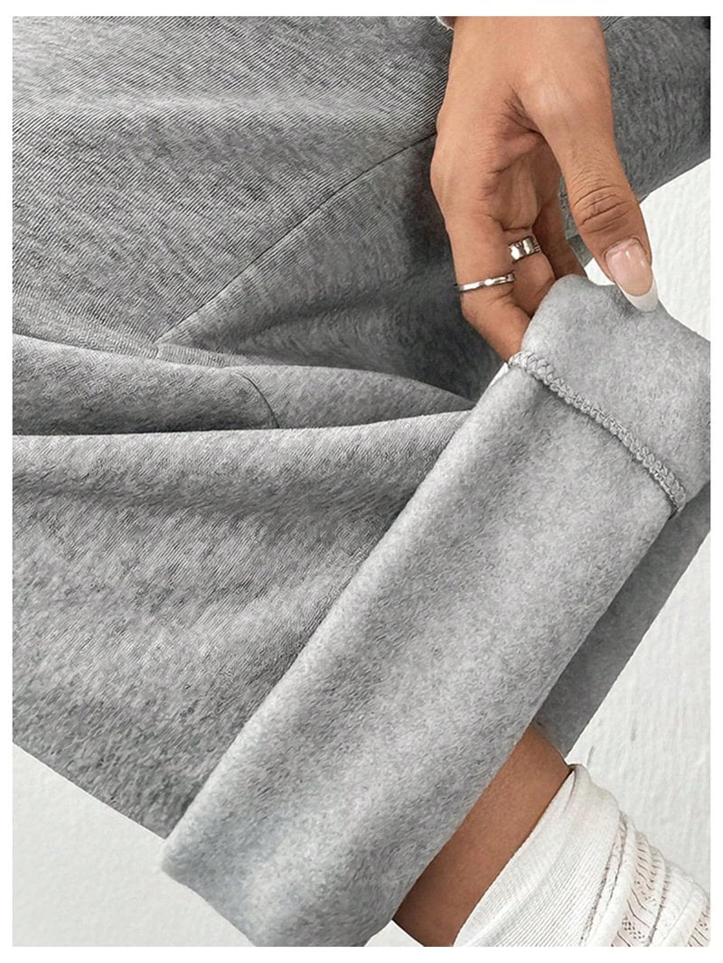RoseSeek Women's Wide Leg Sweatpants Drawstring Waist Baggy Cargo Pants Casual Trousers with Pockets Grey Medium