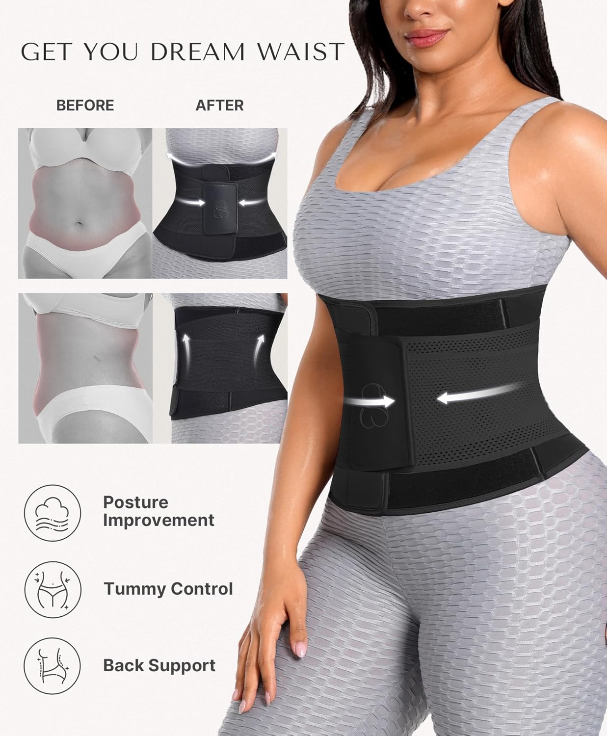Sauna Waist Trainer for Women - Tummy Control Waist Trimmer & Ab Belt | Triple Wrap Sauna Suit for Effective Workouts