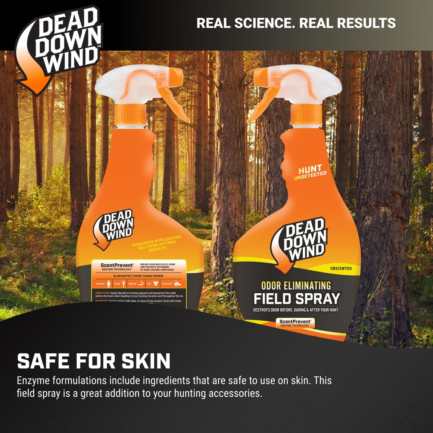 DEAD DOWN WIND Evolve Field Spray Bottle - Odor Fighting Hunting Scent Control Spray - Unscented, Safe for Sensitive Skin - Easy To Use for Hunting Gear & Clothing (24 oz)