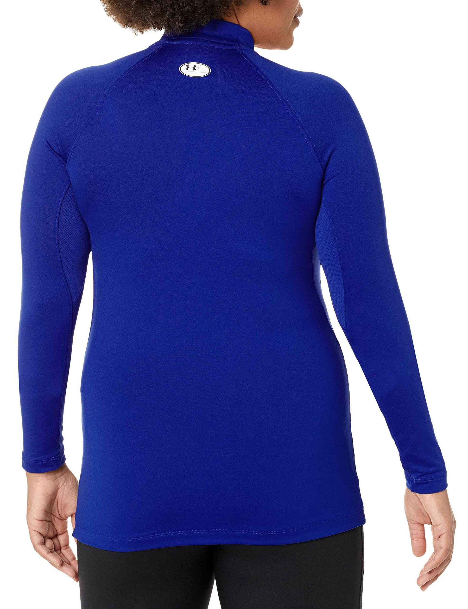 Under Armour Womens Authentics Mock Neck T-Shirt, Royal (400)/Black, Medium