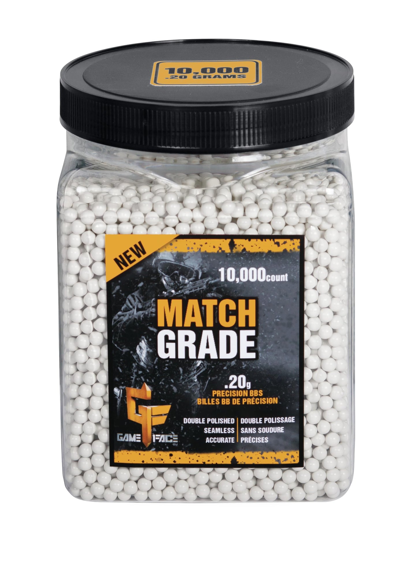 Game Face 20002 Match Grade 20-Gram 6mm White Airsoft BBS (10,000-Count)