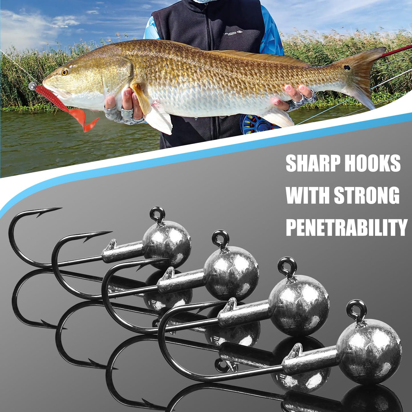 Jig Heads Unpainted Crappie Jig Heads Round Ball Heads Jig Hooks Fishing Jig Heads Saltwater Freshwater Fishing Bass Trout Walleye
