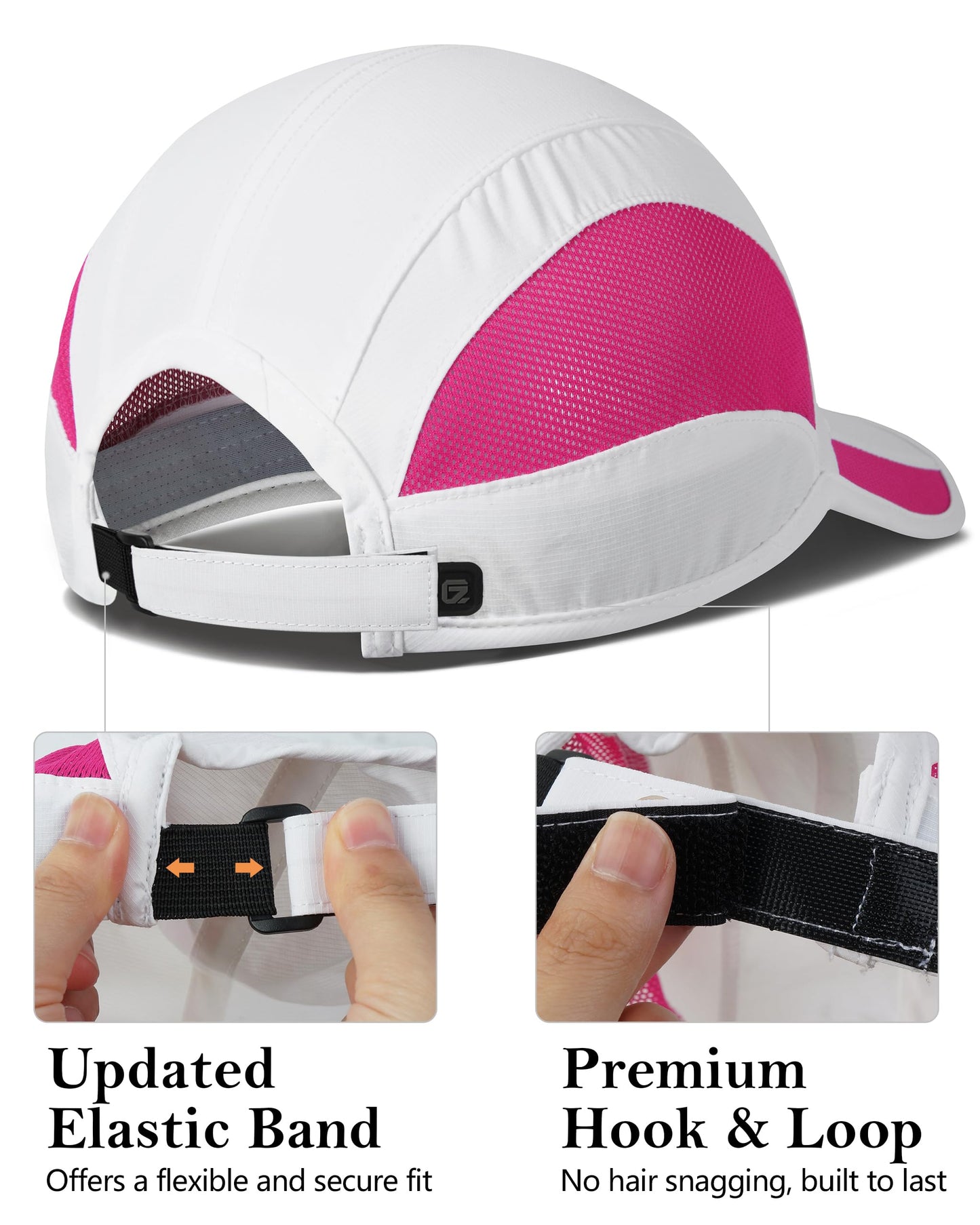 GADIEMKENSD Outdoor Running Hat Men's Cooling UPF50+ Womens Baseball Cap Sport Mesh Sun Hat Trucker Dad Caps Quick Dry Breathable Unstructured for Summer Camping Fishing Hiking White S/M 6 7/8-7 1/4