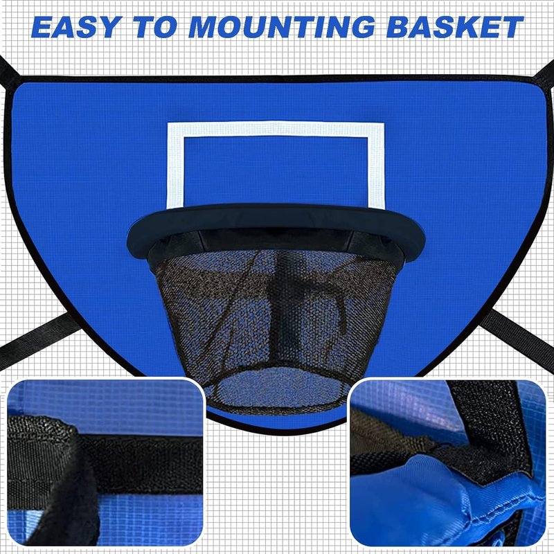 Trampoline Basketball Hoop - Waterproof & Easy to Assemble | Includes Pump & Mini Ball