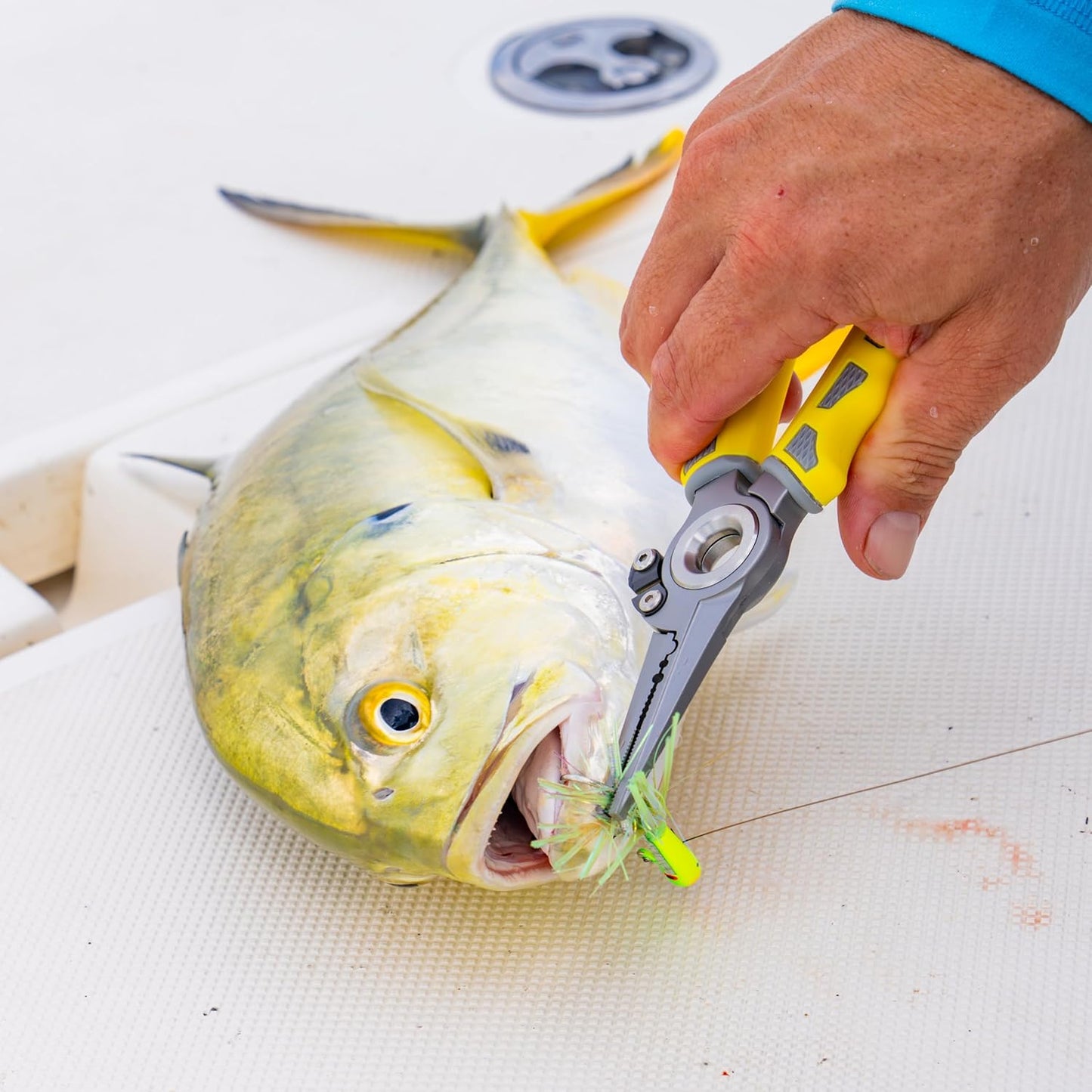 Danco Fishing Pliers - 7.5 Inch Stainless Steel Tool with Tungsten Carbide Cutters | Saltwater Resistant, Non-Slip Handles