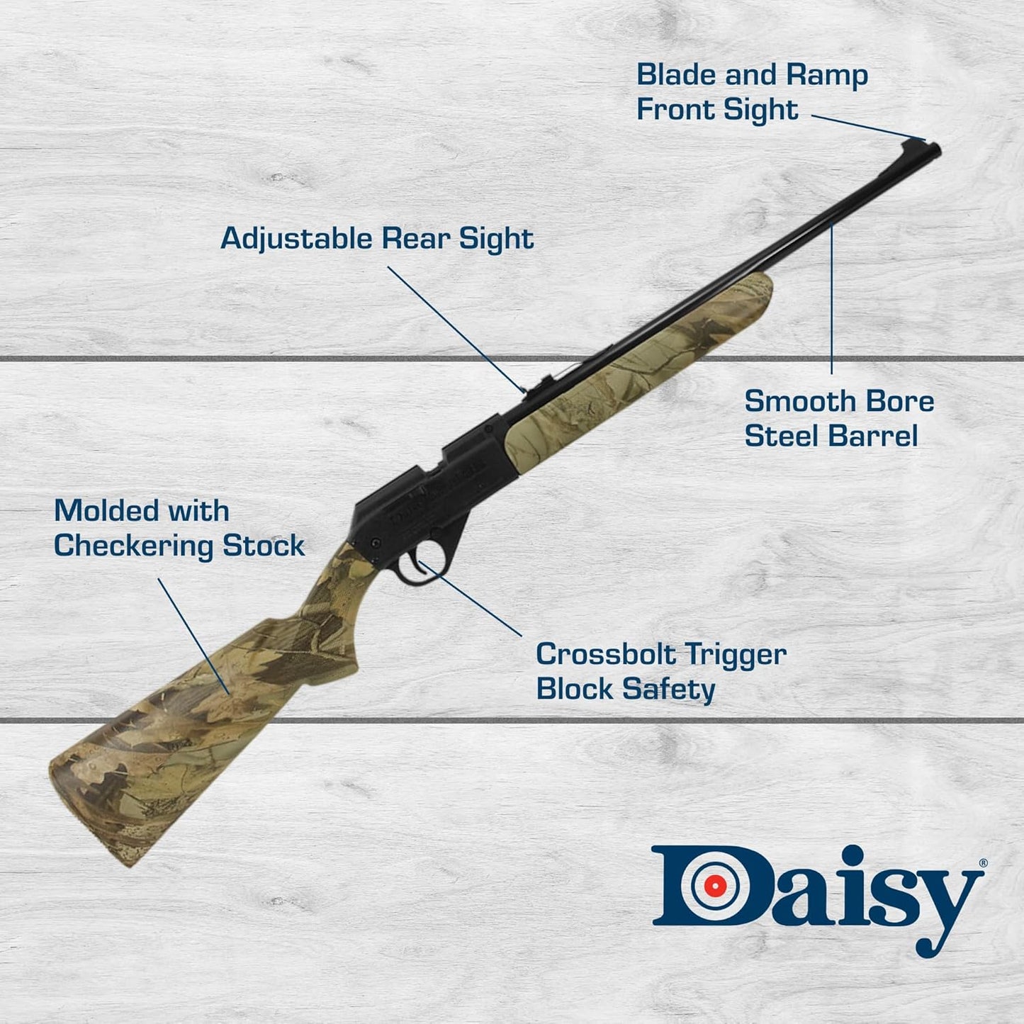 Daisy Powerline .177 Camo Multi-Pump Pneumatic Pellet/BB Rifle - Precision Shooting & Versatile Performance
