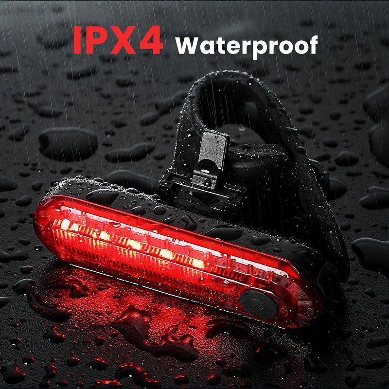 OLDBER Rechargeable LED Bike Tail Light, 10 Hour Max Bright Bicycle Cycling Rear Light, 4 Light Mode Safety Flashlight Accessories for Night Riding (Luces para Bicicleta)