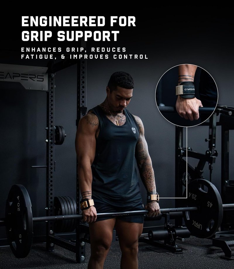 GripLink Lifting Straps - Heavy Duty D-Ring Weightlifting Wrist Straps with Anti-Slip Silicone Grip Beads | Adjustable for Deadlifts & Powerlifting