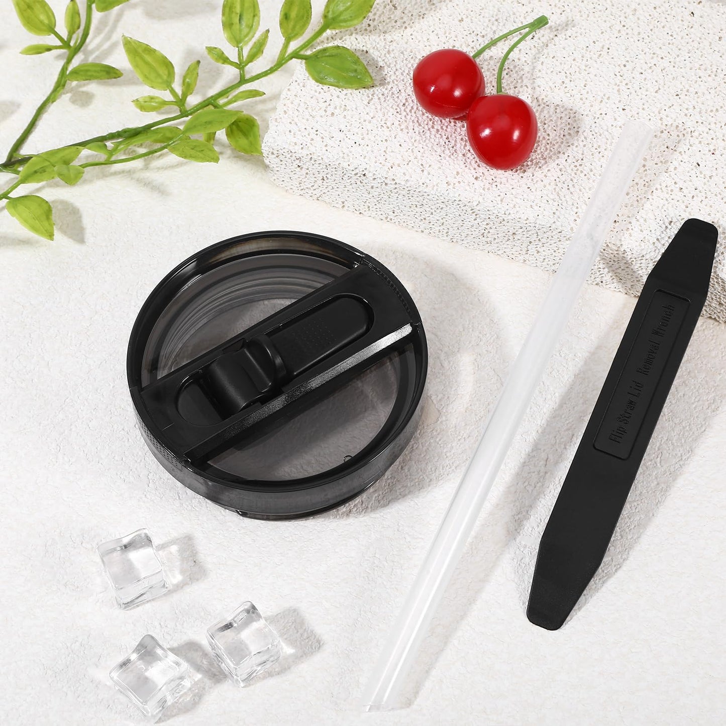 2 Pack 40 oz Flip Straw Leak Proof Lid for Stanley Quencher H2.0 Tumbler, No Spill Lids Replacement for Stanley Protour Detachable Travel Tumbler Cover with Straws Spill Proof Flip Straw Lid Cup Tops