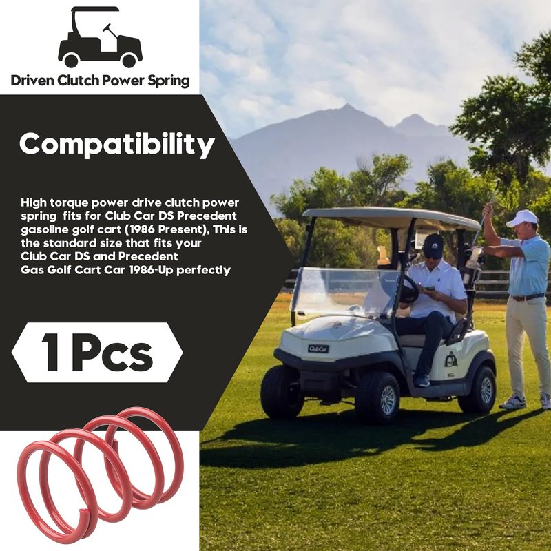 Honkador High Torque Driven Clutch Power Spring - Compatible with Club Car DS & Precedent Gas Golf Carts (1986-Up), Enhanced Acceleration & Hill Climbing, Red 1 Pack