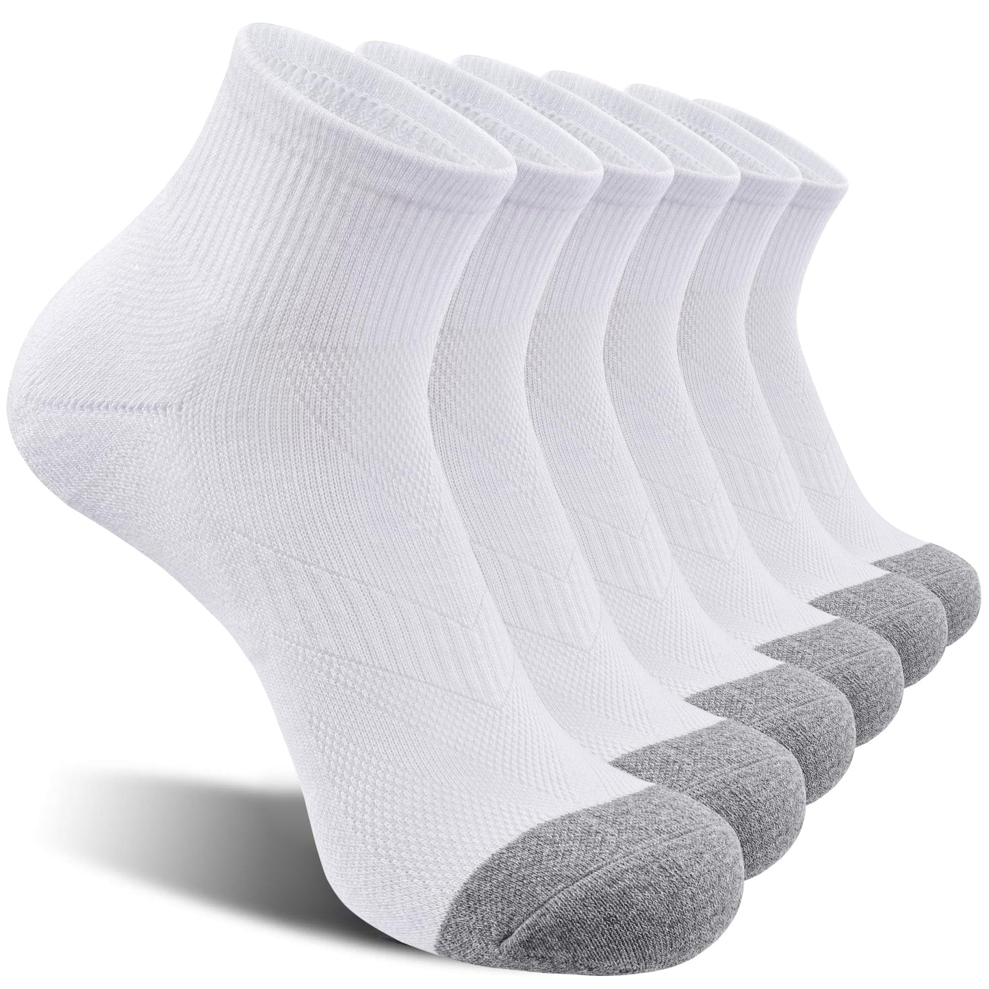 Lapulas 6 Pack Men's Ankle Socks Cotton Cushioned Athletic Running Socks for Women