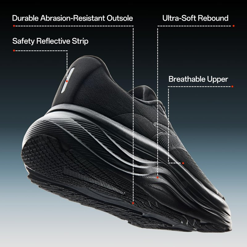 ANTA Men’s PG7 Running Shoes Cushioning Comfortable Breathable Athletic Workout Gym Cross Trainer Sports Sneakers, Black, 11