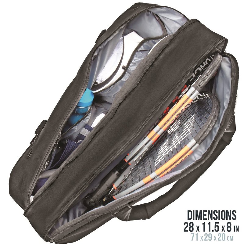 Athletico Tennis Bag and Racketball Bag - Tennis Bags for Women and Men to Hold Tennis Racket, Racquetball Racket, Pickleball Paddles and Other Equipment or Gear (Black)
