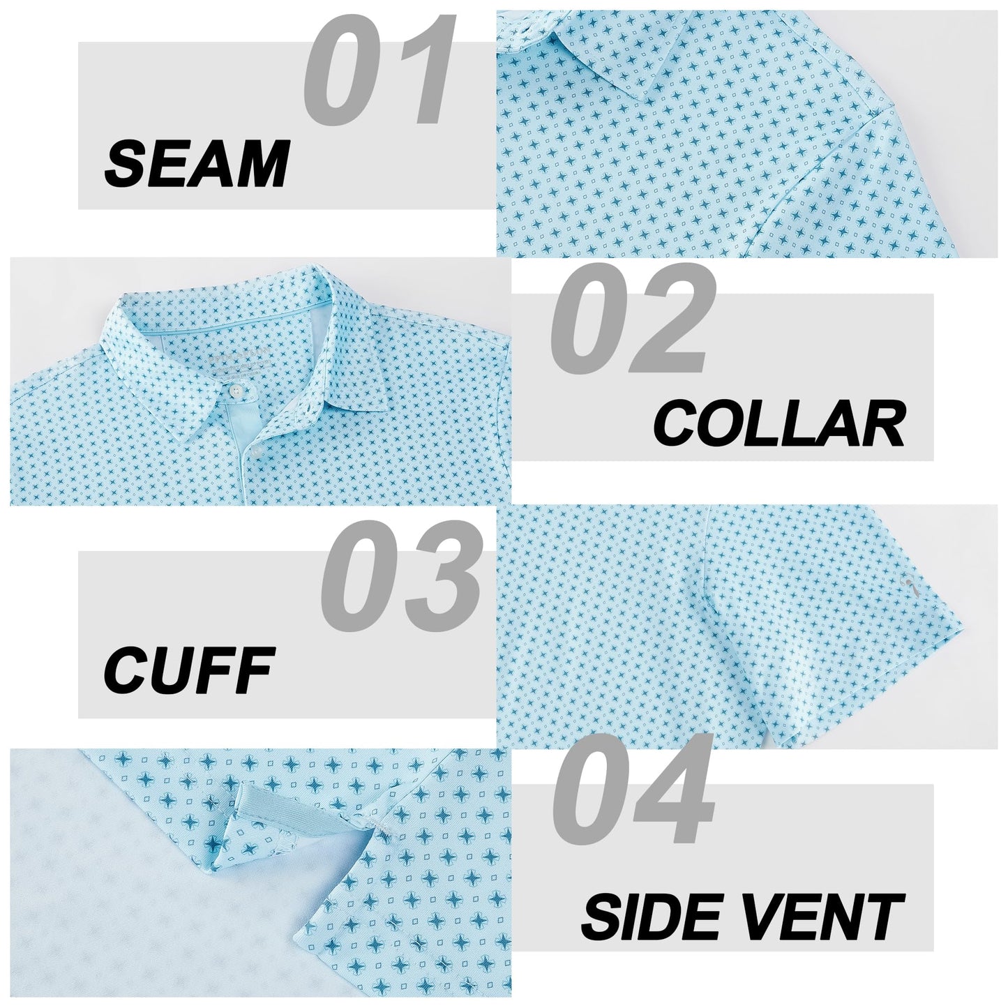 Men's Golf Shirts for Mens Polo Shirts Moisture Wicking Floral Geometric Print Collared Mens Golf Polo Shirts Short Sleeve Dry Fit Polo Shirts for Men, 3XL