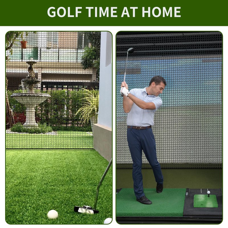 NQB Golf Net & Practice Net with Steel Hanging Kit & Nylon Rope, Golf Hitting Net for Golf, Baseball, Hockey, Soccer Net or Indoor Garage, and Driving Nets for Backyard