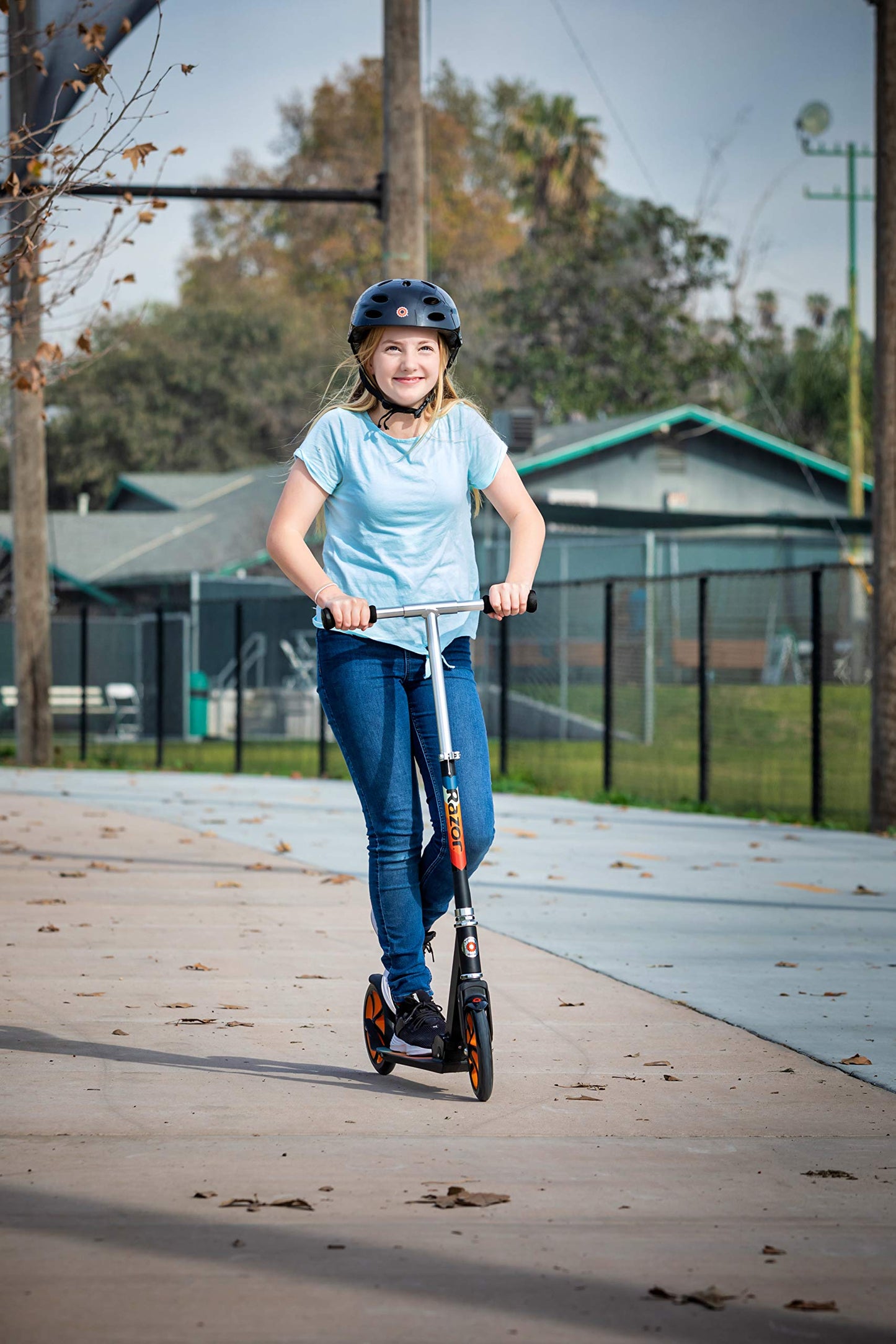Razor A5 Lux Kick Scooter for Kids Ages 8+ - 8" Urethane Wheels, Aluminum Frame, Anodized Finish Featuring Bold Colors and Graphics, For Riders up to 220 lbs