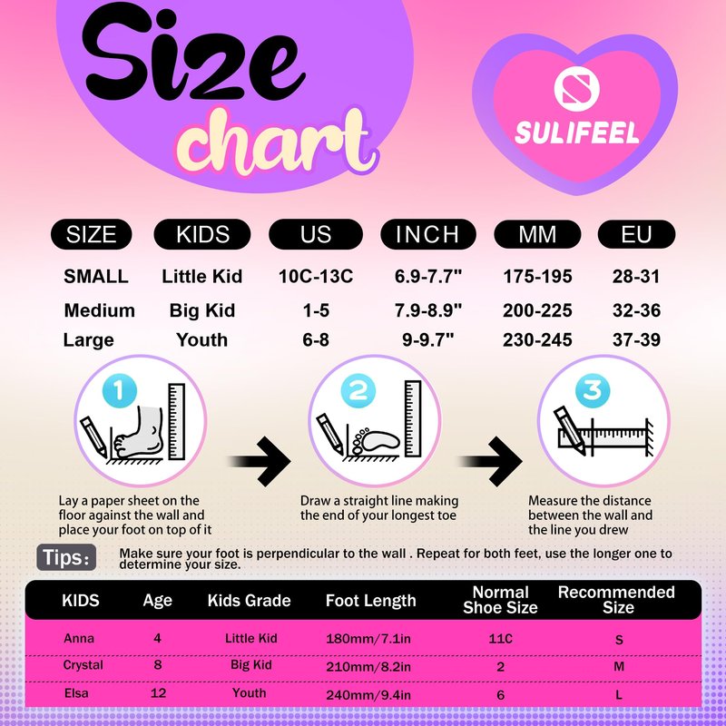 SULIFEEL Roller Skates for Girls Ages 3-12, 4 Sizes Adjustable Kids Quad Skates with Light up Wheels-Birthday Gift for Indoor Outdoor Sports