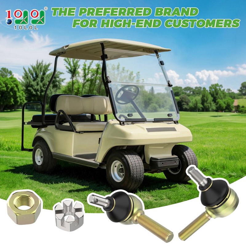 10L0L Golf Cart Steering Gear Tie Rod End Set for Club Car DS, Replacement Parts