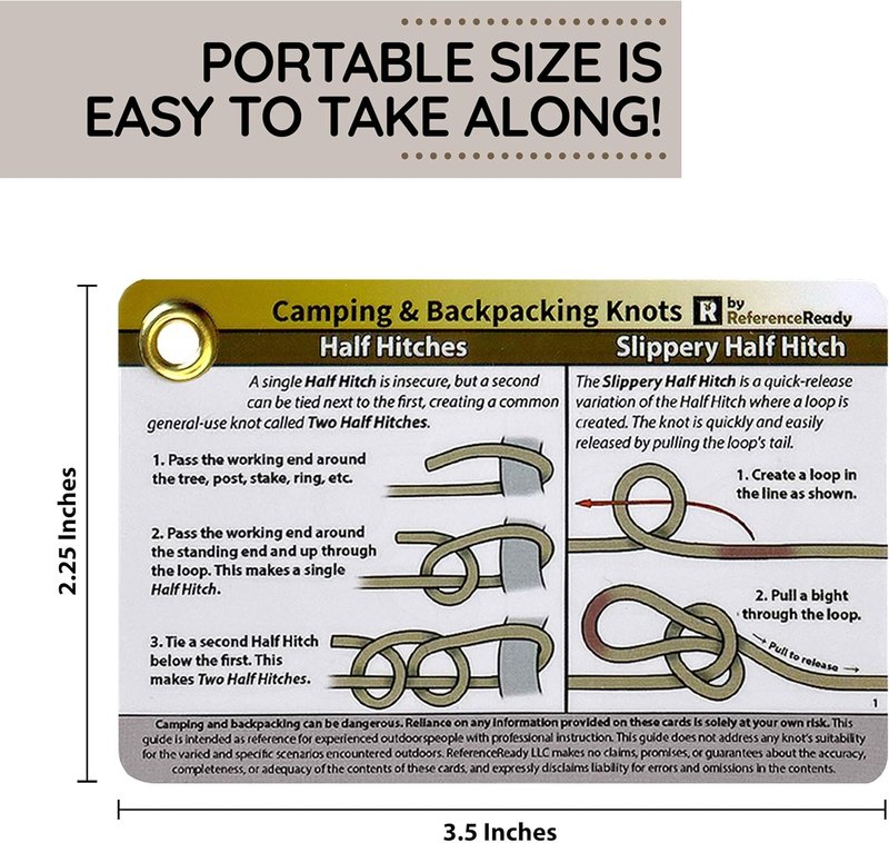 Knot Tying Kit - Outdoor Knots Pocket Guide with Webbing & Paracord for Camping, Backpacking, Scouting | Perfect for Beginners