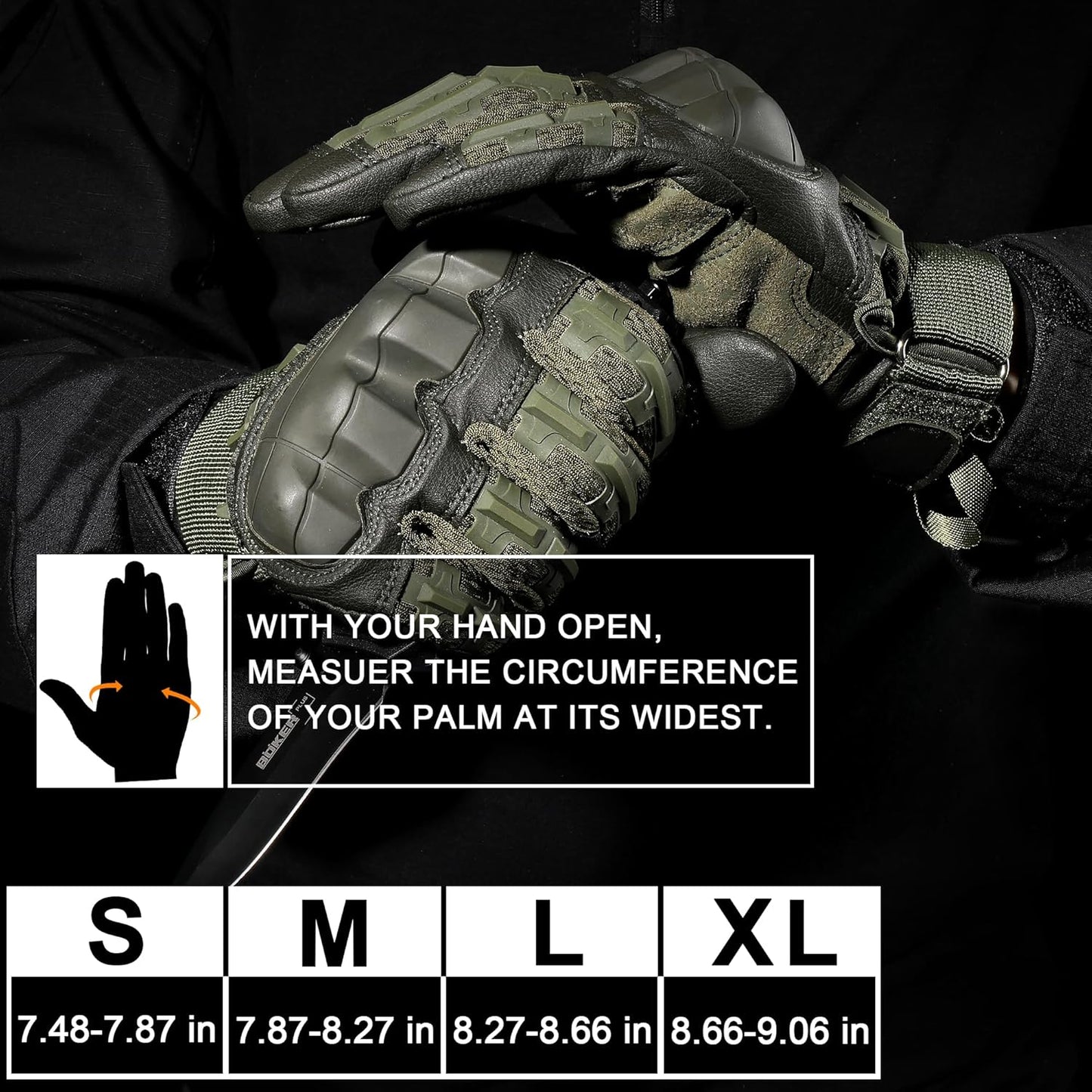 Tactical Gloves for Men - WTACTFUL Rubber Guard Touchscreen | Airsoft, Motorcycle, Hunting