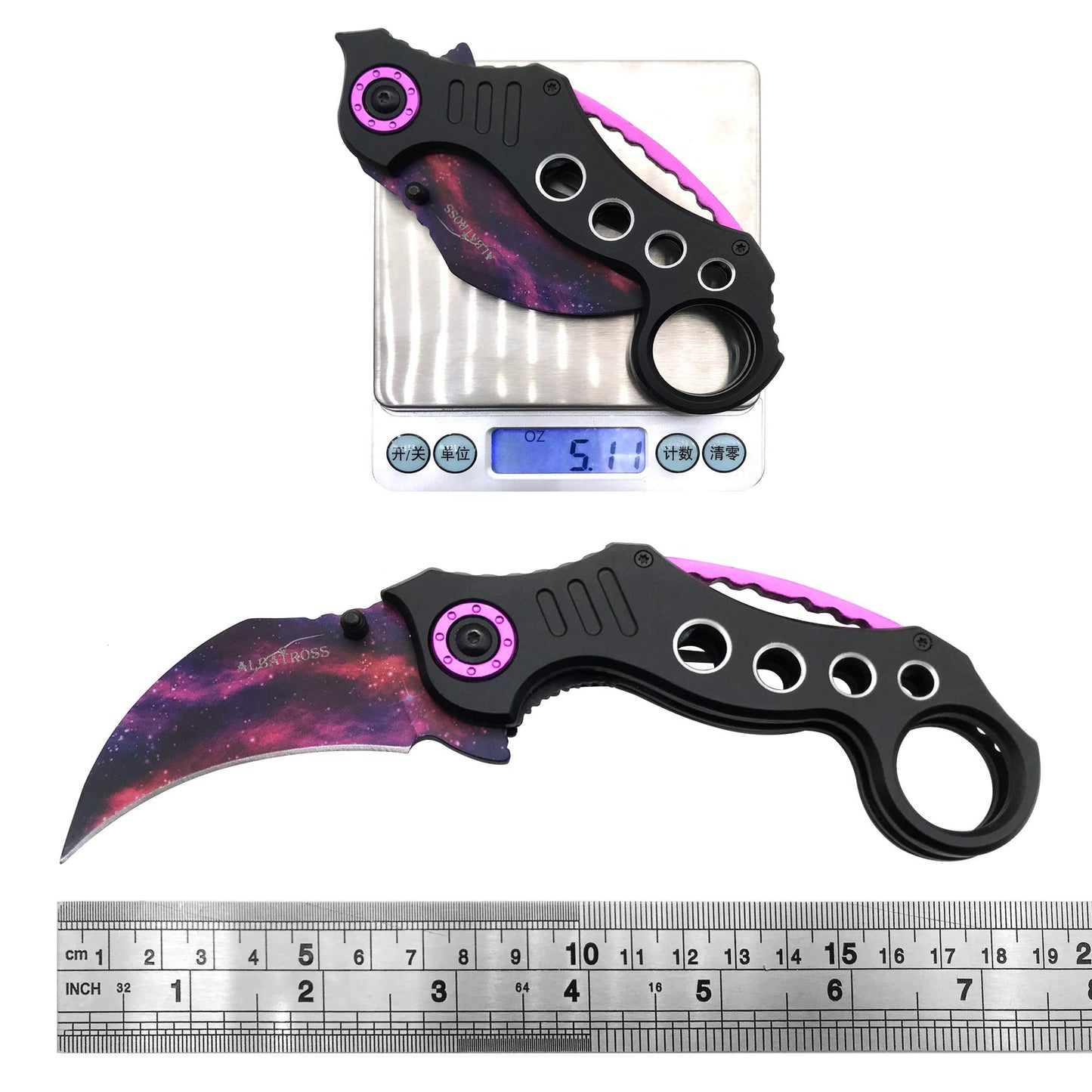 ALBATROSS EDC Cool Spring Assisted Folding Pocket Knives Tactical Sharp Raptor Claw Knife(Purple)