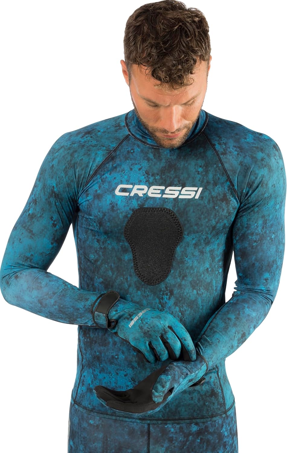 Cressi Camouflage Spearfishing Gloves - Elastic Neoprene for Enhanced Grip | Durable & Flexible