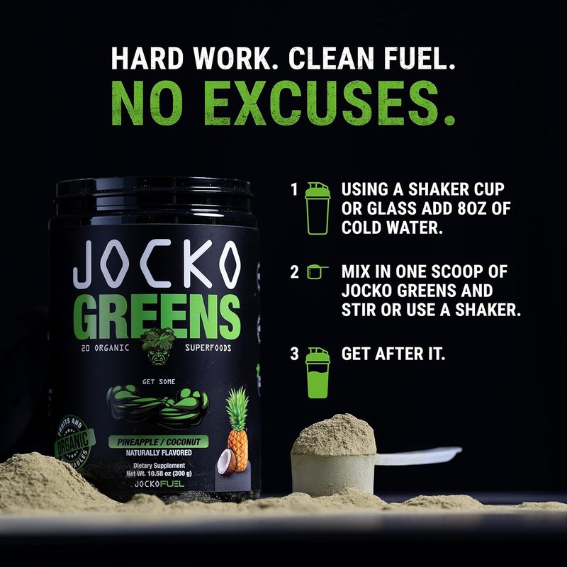 Jocko Fuel Greens & Creatine Bundle - Superfood Greens Powder & Creatine Supplement | Boost Energy & Recovery